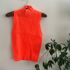 Orange Zara semi-turtleneck
